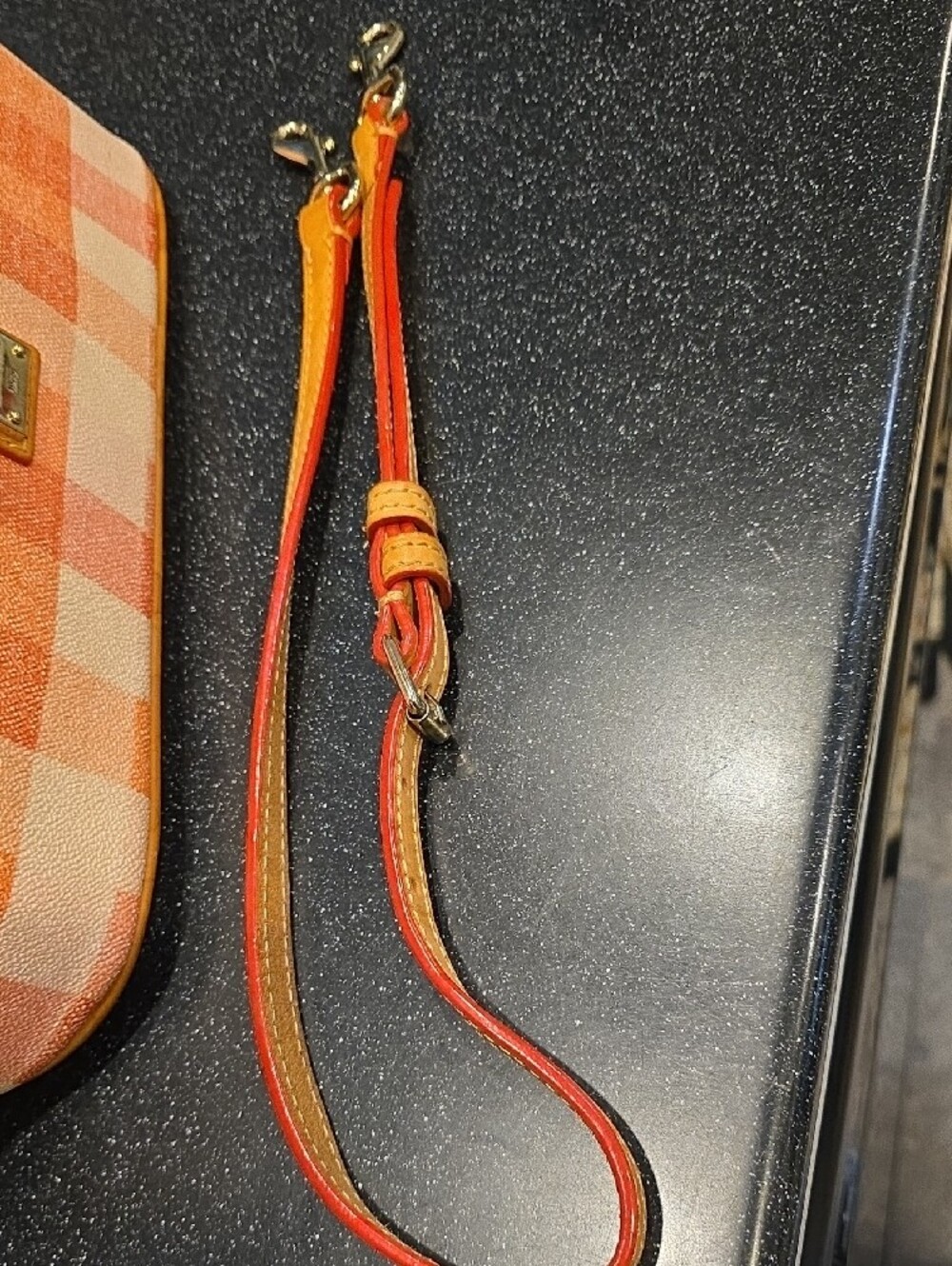 Dooney & Bourke PEACH and Cream Plaid Satchel - Picture 2 of 12